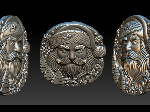 サンタクロースの浅浮き彫り 3Dプリントモデル