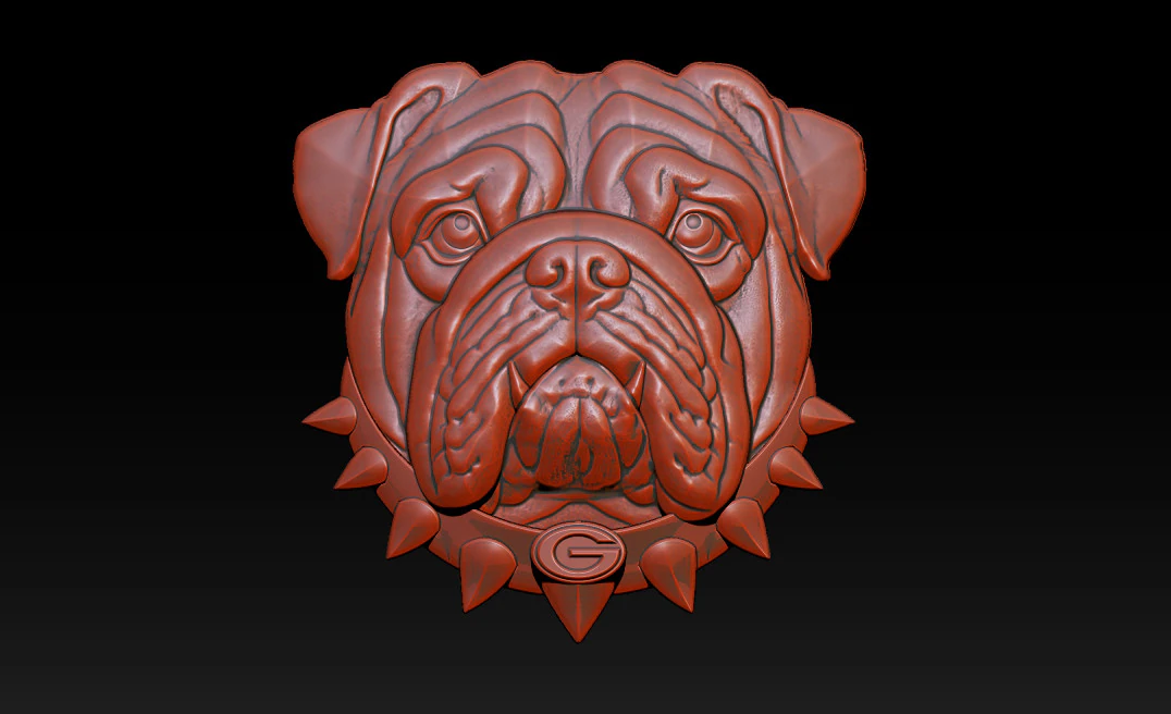 Bull dog portrait relief 3D Print Model .c4d .max .obj .3ds .fbx .stl .blend