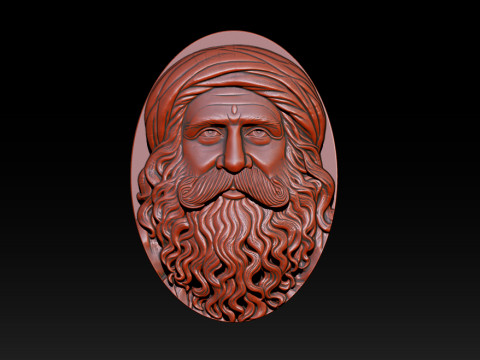 Sadhgurus Portrait Relief Model 3D Baskı Modeli