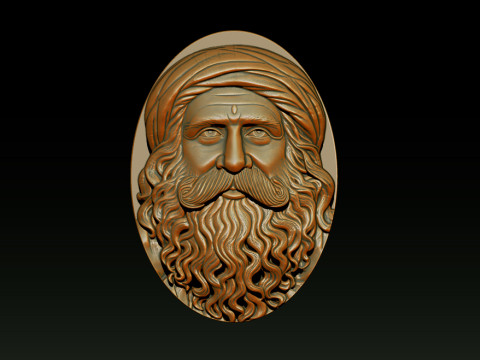 Sadhgurus Portrait Relief Model 3D Print Model