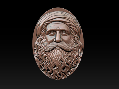 Sadhgurus Portrait Relief Model 3D Print Model