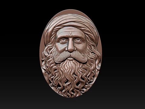 Sadhgurus Portrait Relief Model 3D Print Model