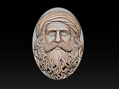 Sadhgurus Portrait Relief Model 3D Print Model