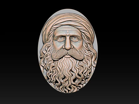 Sadhgurus Portrait Relief Model 3D Print Model