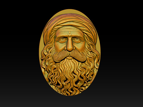Sadhgurus Portrait Relief Model 3D Print Model