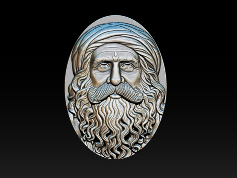 Sadhgurus Portrait Relief Model 3D Print Model