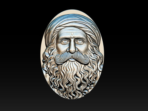Sadhgurus Portrait Relief Model 3D Print Model
