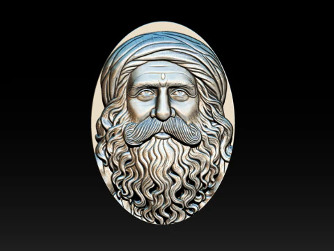 Sadhgurus Portrait Relief Model 3D Print Model