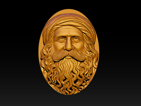Sadhgurus Portrait Relief Model 3D Print Model