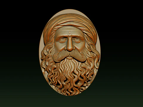 Sadhgurus Portrait Relief Model 3D Print Model