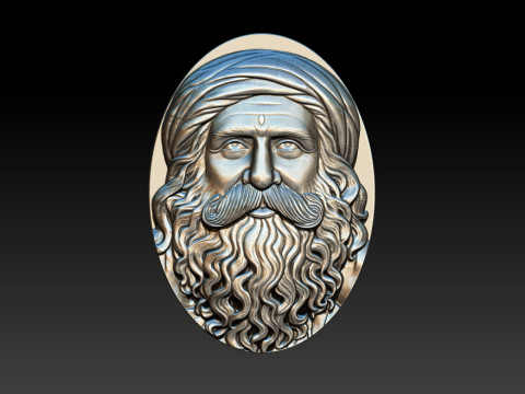 Sadhgurus Portrait Relief Model 3D Print Model