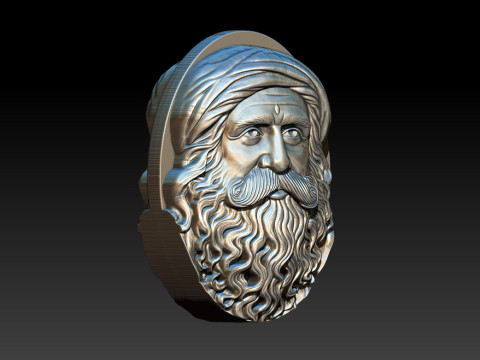 Sadhgurus Portrait Relief Model 3D Print Model