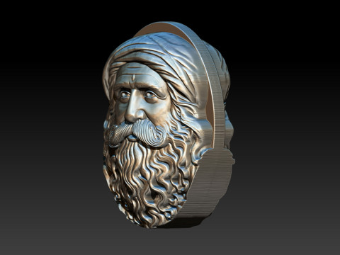 Sadhgurus Portrait Relief Model 3D Print Model