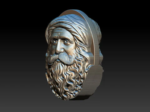 Sadhgurus Portrait Relief Model 3D Print Model