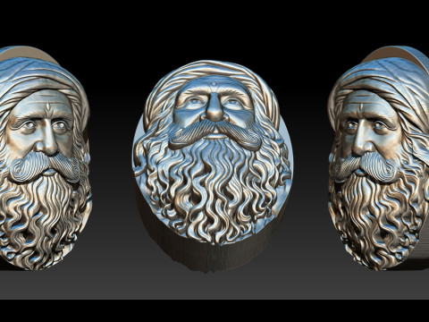 Sadhgurus Portrait Relief Model 3D Print Model