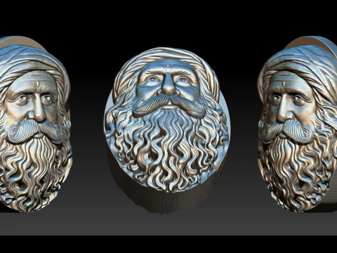 Sadhgurus Portrait Relief Model 3D Print Model
