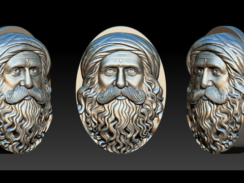Sadhgurus Portrait Relief Model 3D Print Model