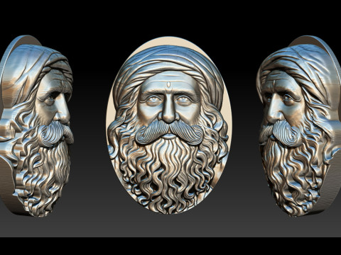 Sadhgurus Portrait Relief Model 3D Print Model
