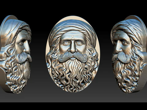 Sadhgurus Portrait Relief Model 3D Print Model