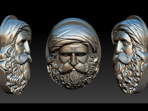 Sadhgurus Portrait Relief Model 3D Print Model