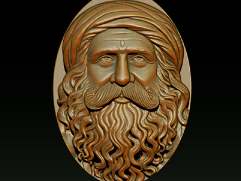 Sadhgurus Portrait Relief Model 3D Print Model