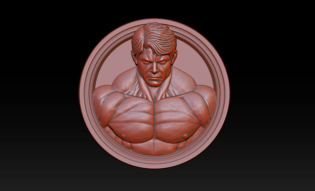 Male Bodybuilder Bas Relief 3D Print Model .c4d .max .obj .3ds .fbx .stl .blend