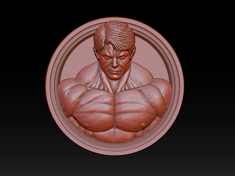 Male Bodybuilder Bas Relief 3D Baskı Modeli