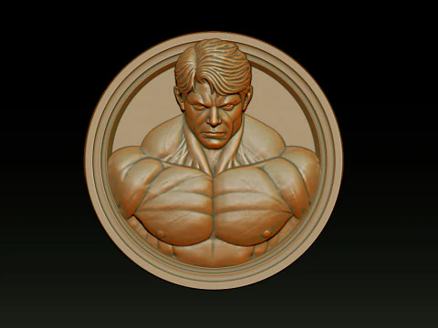Male Bodybuilder Bas Relief 3D Print Model