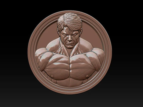 Male Bodybuilder Bas Relief 3D Print Model