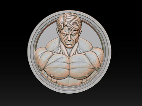 Male Bodybuilder Bas Relief 3D Print Model