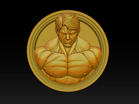Male Bodybuilder Bas Relief 3D Print Model