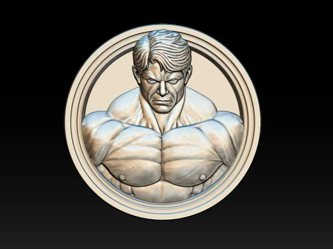 Male Bodybuilder Bas Relief 3D Print Model