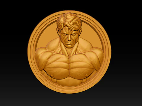 Male Bodybuilder Bas Relief 3D Print Model