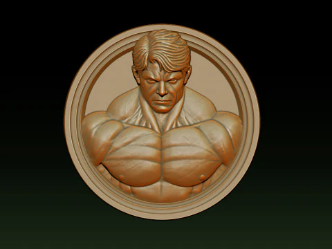 Male Bodybuilder Bas Relief 3D Print Model