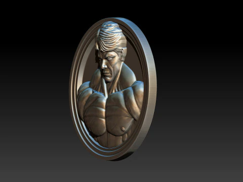 Male Bodybuilder Bas Relief 3D Print Model