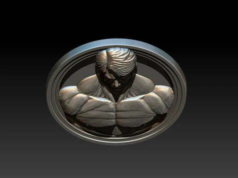 Male Bodybuilder Bas Relief 3D Print Model