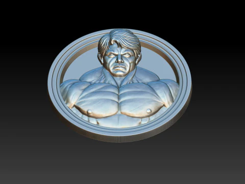 Male Bodybuilder Bas Relief 3D Print Model