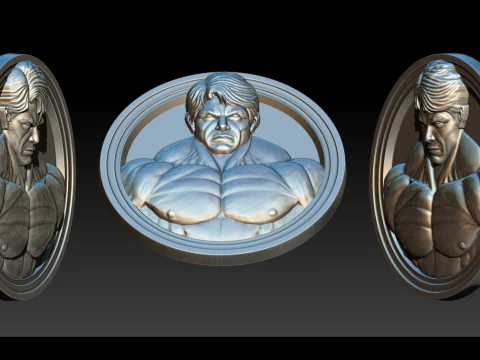 Male Bodybuilder Bas Relief 3D Print Model