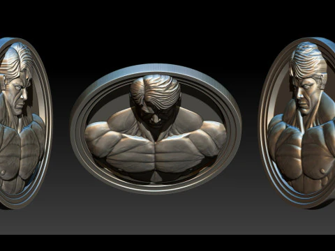 Male Bodybuilder Bas Relief 3D Print Model