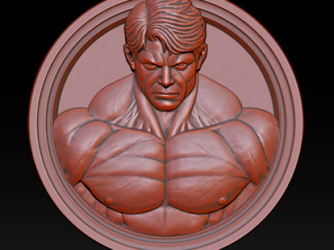 Male Bodybuilder Bas Relief 3D Print Model