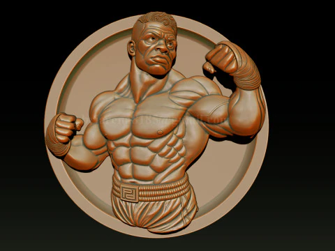 MMA and WWE Fighter Relief Model 3D Print Model