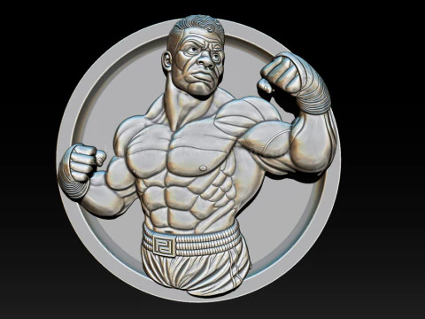 MMA and WWE Fighter Relief Model 3D Print Model