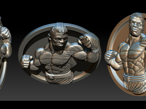 MMA and WWE Fighter Relief Model 3Dプリントモデル