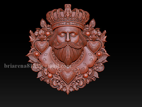 Heart King Playing Card Pendant 3D Baskı Modeli