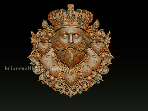 Heart King Playing Card Pendant 3D-printmodel