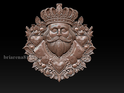 Heart King Playing Card Pendant 3D-printmodel