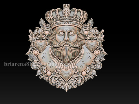 Heart King Playing Card Pendant 3D-printmodel