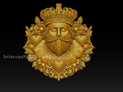 Heart King Playing Card Pendant 3D-printmodel