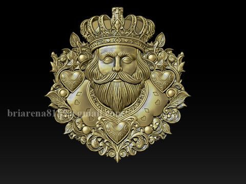 Heart King Playing Card Pendant 3D-printmodel