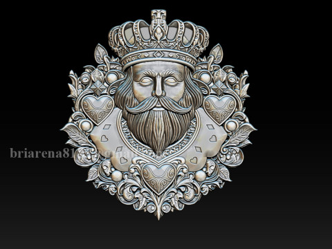 Heart King Playing Card Pendant 3D-printmodel